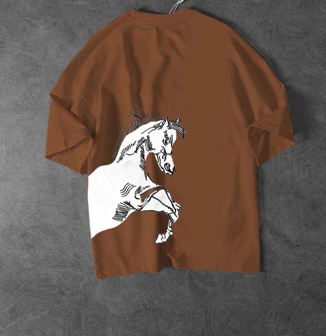 Horse Printed Drop Shoulder